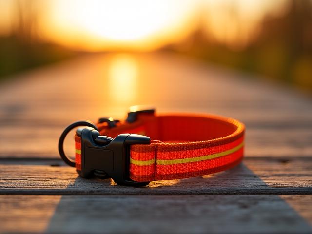 UV-protectant dog collar in Sunset Orange